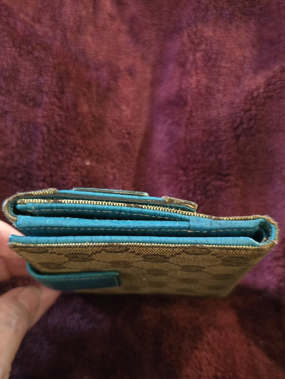 Bundle For Glt9923 Gucci GG Canvas Horsebit compact wallet W Turquoise Leather - Picture 14 of 16